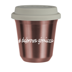 Cup 240 ml ROSE GOLD "Wałbrzych", with white lid