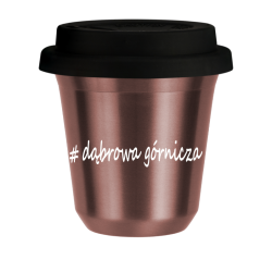 Cup 150 ml ROSE GOLD "Wałbrzych", with black lid