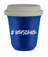 Kubek 240 ml NIEBIESKI Warszawa z pokrywką biala kubek termiczny na kawe | 75,00 zł