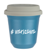 Kubek 240 ml BŁĘKITNY METALIC Warszawa z pokrywką biala kubek termiczny na kawe | 75,00 zł