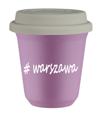 Kubek 80 ml LILIOWY Warszawa z pokrywką biala