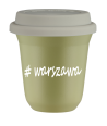 Kubek 80 ml PISTACJOWY Warszawa z pokrywką biala kubek termiczny na kawe | 70,00 zł