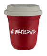 Kubek 240 ml CZERWONY Warszawa z pokrywką biala kubek termiczny na kawe | 75,00 zł