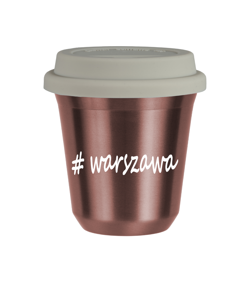 Kubek 150 ml RÓŻOWE ZŁOTO Warszawa z pokrywką biala kubek termiczny na kawe | 70,00 zł Kubek 150 ml RÓŻOWE ZŁOTO Warszawa z pokrywką biala kubek termiczny na kawe | 70,00 zł