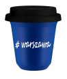 Kubek 240 ml NIEBIESKI Warszawa z pokrywką czarna kubek termiczny na kawe | 75,00 zł