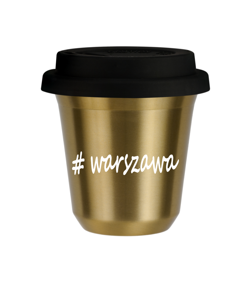 Kubek 240 ml ZŁOTY Warszawa z pokrywką czarna kubek termiczny na kawe | 75,00 zł Kubek 240 ml ZŁOTY Warszawa z pokrywką czarna kubek termiczny na kawe | 75,00 zł