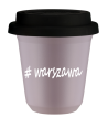 Kubek 240 ml LAWENDOWY Warszawa z pokrywką czarna kubek termiczny na kawe | 75,00 zł