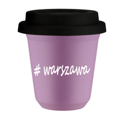 Cup 240 ml LILAC "Warszawa", with black lid