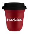 Kubek 80 ml CZERWONY Warszawa z pokrywką czarna kubek termiczny na kawe | 70,00 zł