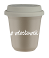 Kubek 150 ml BEŻOWY Włocławek z pokrywką biala kubek termiczny na kawe | 70,00 zł