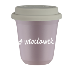 Cup 150 ml LAVENDER "Włocławek", with white lid