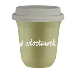 Cup 80 ml PISTACHIO "Włocławek", with white lid