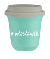 Kubek 240 ml TURKUSOWY Włocławek z pokrywką biala kubek termiczny na kawe | 75,00 zł
