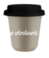 Kubek 240 ml BEŻOWY Włocławek z pokrywką czarna kubek termiczny na kawe | 75,00 zł