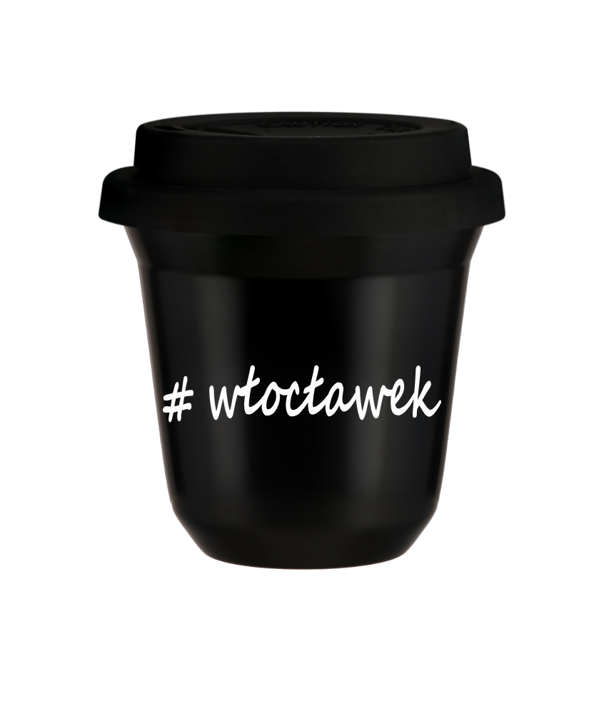 Kubek 150 ml CZARNY Włocławek z pokrywką czarna kubek termiczny na kawe | 70,00 zł