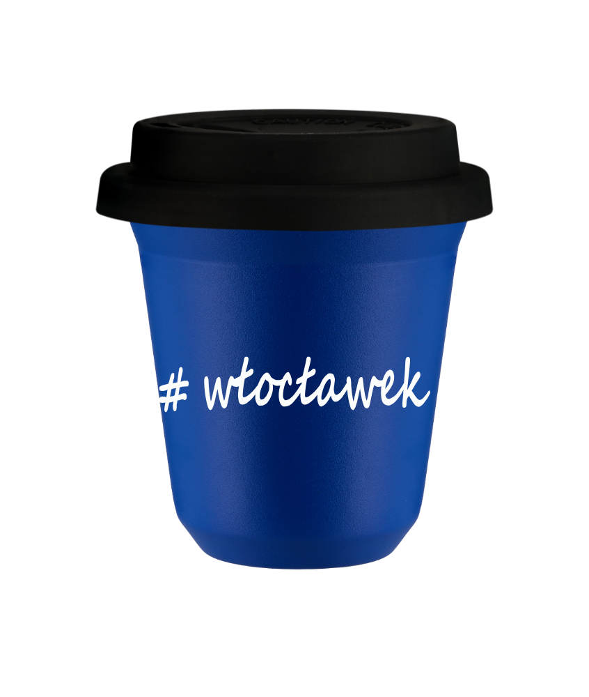 Cup 80 ml BLUE "Włocławek", with black lid