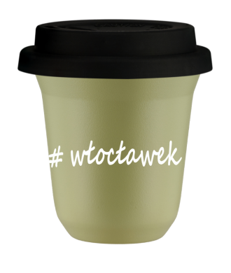 Kubek 150 ml PISTACJOWY Włocławek z pokrywką czarna