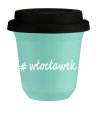 Kubek 240 ml TURKUSOWY Włocławek z pokrywką czarna kubek termiczny na kawe | 75,00 zł