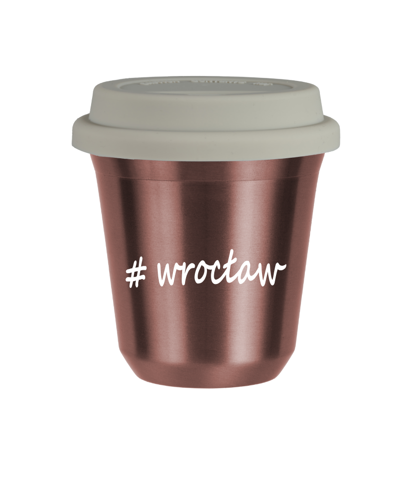 Kubek 240 ml RÓŻOWE ZŁOTO Wrocław z pokrywką biala kubek termiczny na kawe | 75,00 zł Kubek 240 ml RÓŻOWE ZŁOTO Wrocław z pokrywką biala kubek termiczny na kawe | 75,00 zł