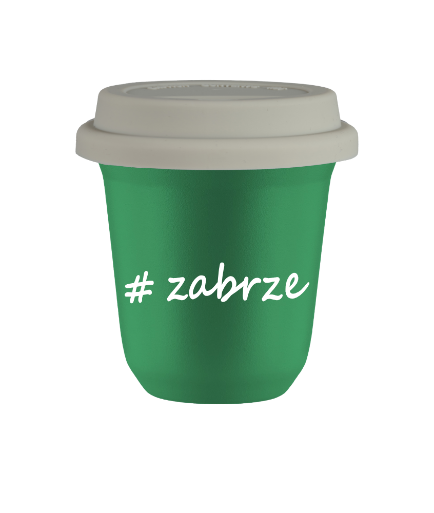 Kubek 150 ml ZIELONY Zabrze z pokrywką biala kubek termiczny na kawe | 70,00 zł Kubek 150 ml ZIELONY Zabrze z pokrywką biala kubek termiczny na kawe | 70,00 zł