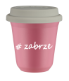 Kubek 150 ml RÓŻOWY Zabrze z pokrywką biala kubek termiczny na kawe | 70,00 zł