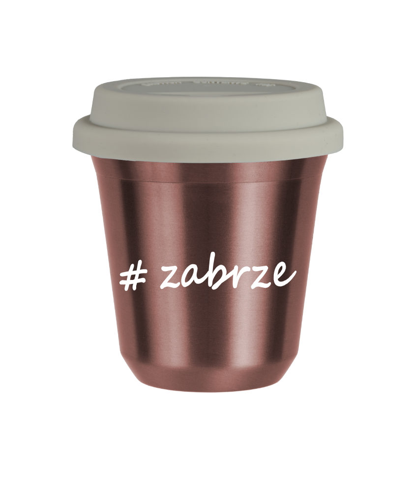 Kubek 150 ml RÓŻOWE ZŁOTO Zabrze z pokrywką biala kubek termiczny na kawe | 70,00 zł Kubek 150 ml RÓŻOWE ZŁOTO Zabrze z pokrywką biala kubek termiczny na kawe | 70,00 zł