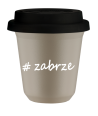 Kubek 150 ml BEŻOWY Zabrze z pokrywką czarna kubek termiczny na kawe | 70,00 zł