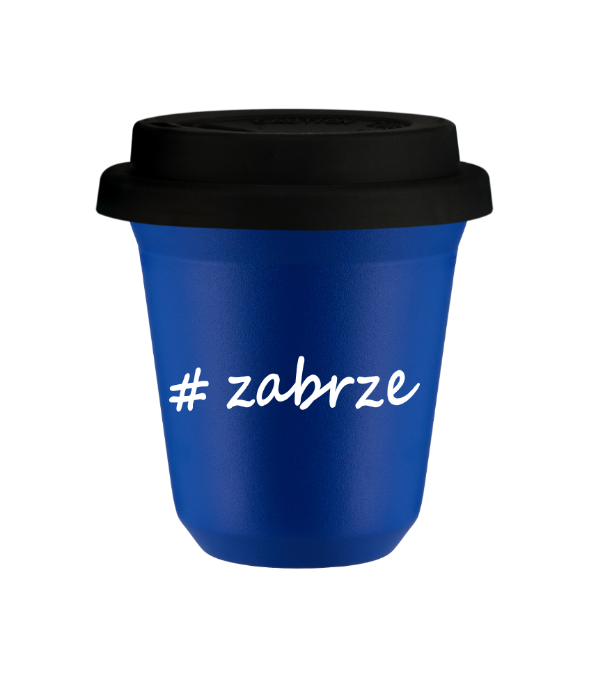 Kubek 150 ml NIEBIESKI Zabrze z pokrywką czarna kubek termiczny na kawe | 70,00 zł Kubek 150 ml NIEBIESKI Zabrze z pokrywką czarna kubek termiczny na kawe | 70,00 zł