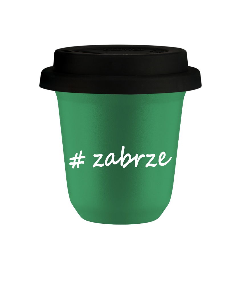 Kubek 150 ml ZIELONY Zabrze z pokrywką czarna kubek termiczny na kawe | 70,00 zł Kubek 150 ml ZIELONY Zabrze z pokrywką czarna kubek termiczny na kawe | 70,00 zł