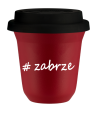 Kubek 80 ml CZERWONY Zabrze z pokrywką czarna kubek termiczny na kawe | 70,00 zł