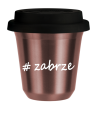 Kubek 80 ml RÓŻOWE ZŁOTO Zabrze z pokrywką czarna kubek termiczny na kawe | 70,00 zł