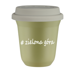 Cup 150 ml PISTACHIO "Zielona Góra", with white lid
