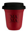 Kubek czerwony „MAMA” w minimalistycznym kwadracie 80 ml kubek termiczny na kawe | 70,00 zł