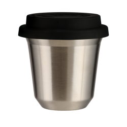Cup 350 ml SILVER, with black lid