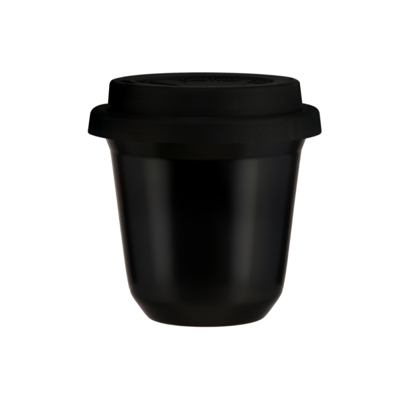 Kubek 350 ml CZARNY, z czarną pokrywką