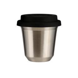 Cup 350 ml SILVER, with black lid