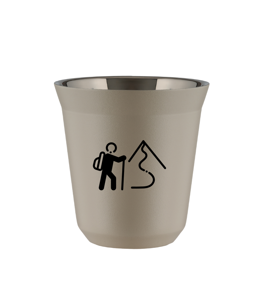 Kubek 80 ml BEŻOWY "Wspinaczka 2 (czarny)"
