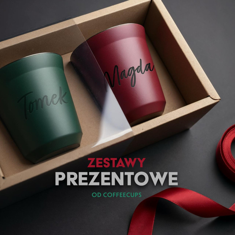 Zestaw prezentowy - 2 kubki 240 ml z personalizacją
