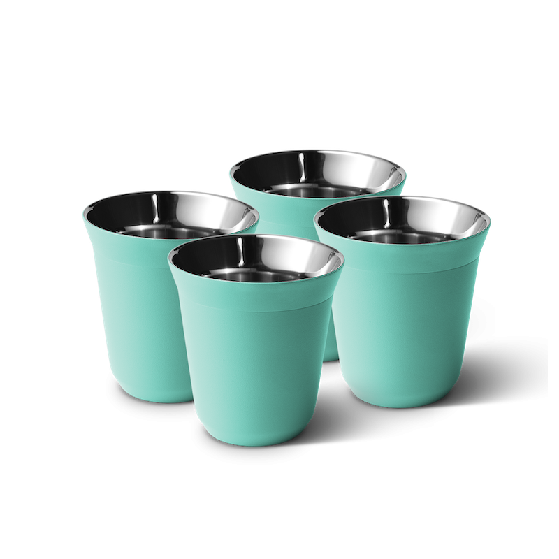 Zestaw 4 turkusowych kubków 240 ml