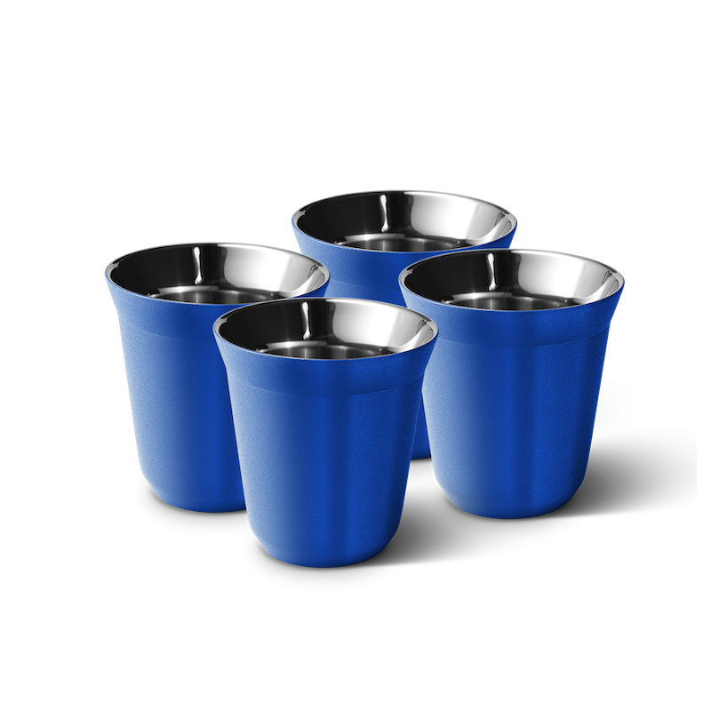 Zestaw 4 niebieskich kubków 150 ml