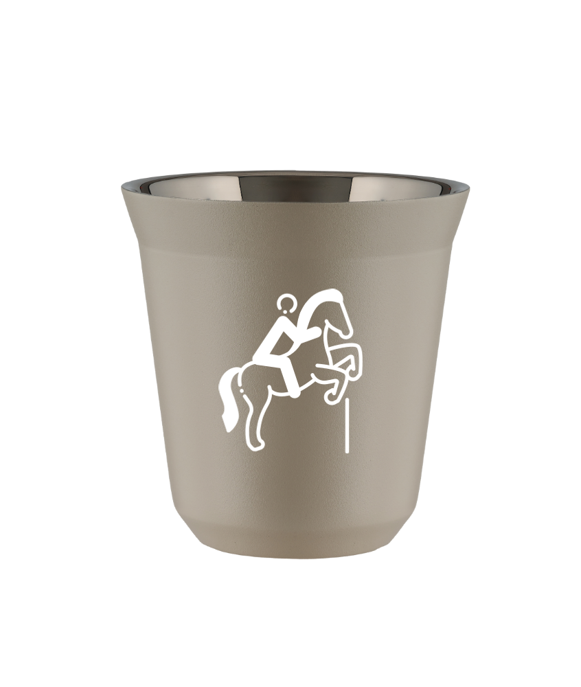 Kubek 80 ml BEŻOWY "Jeździectwo 1 (biały)"