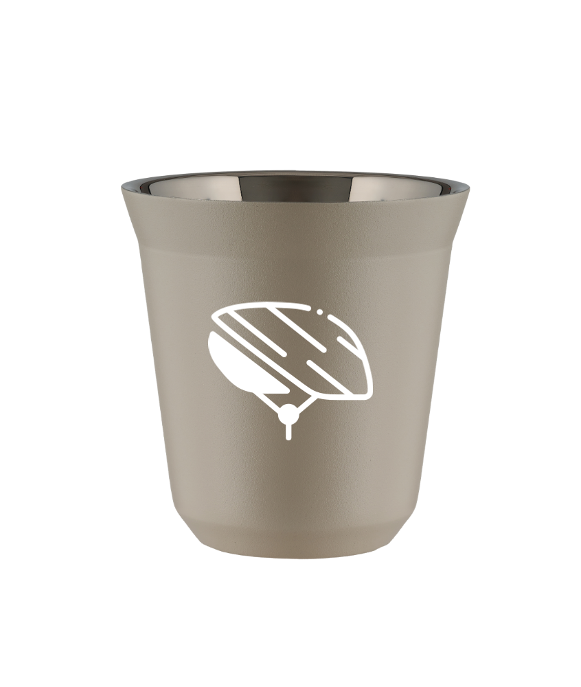 Kubek 80 ml BEŻOWY "Kask (biały)"