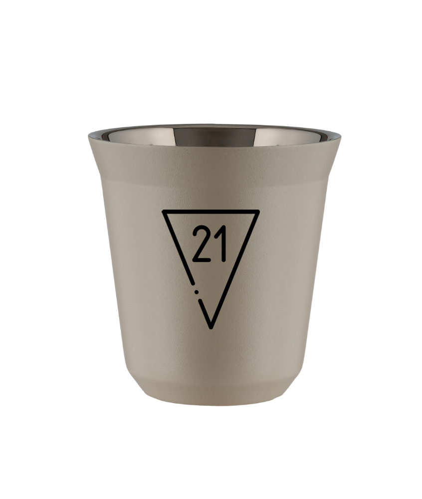 Kubek 80 ml BEŻOWY "21 (czarny)"
