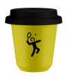 Kubek canary yellow 80 ml, TENIS 2 z pokrywka czarna kubek termiczny na kawe | 70,00 zł