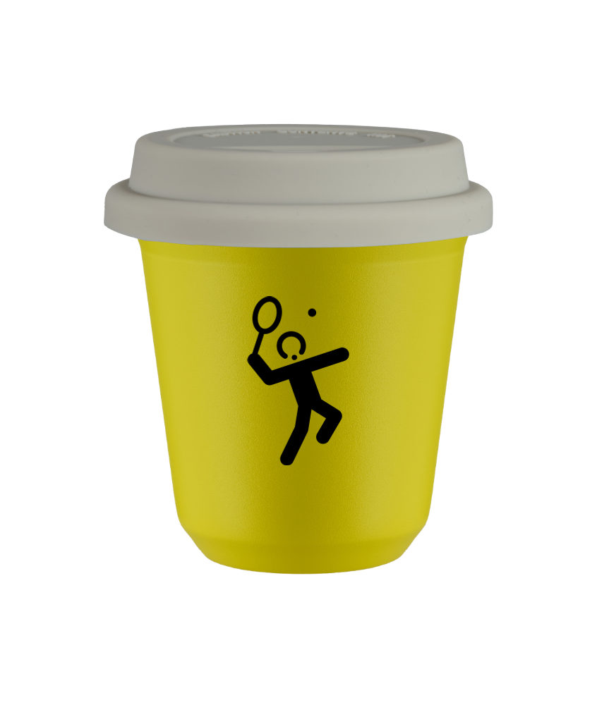 Kubek canary yellow 80 ml, TENIS 2 z pokrywka biala kubek termiczny na kawe | 70,00 zł Kubek canary yellow 80 ml, TENIS 2 z pokrywka biala kubek termiczny na kawe | 70,00 zł