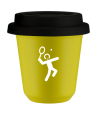 Kubek canary yellow 80 ml, TENIS 2 (bialy) z pokrywka czarna kubek termiczny na kawe | 70,00 zł