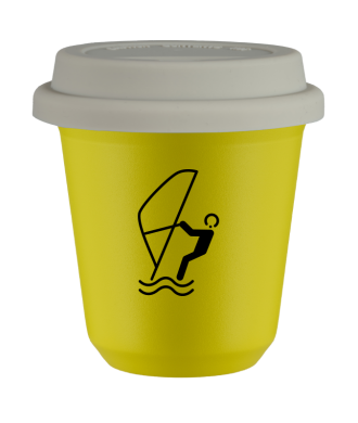 Kubek canary yellow 80 ml, SPORTY WODNE z pokrywka biala