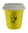 Kubek canary yellow 80 ml, SPORTY WODNE (czarny) z pokrywka biala kubek termiczny na kawe | 70,00 zł