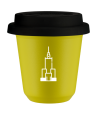 Kubek canary yellow 80 ml, PALAC KULTURY I NAUKI (bialy) z pokrywka czarna kubek termiczny na kawe | 70,00 zł