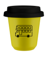 Kubek canary yellow 80 ml, AUTOBUS z pokrywka czarna kubek termiczny na kawe | 70,00 zł